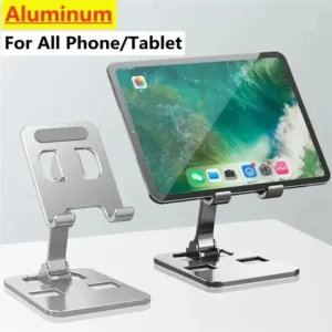 Universal Aluminum Alloy Phone Tablet Holder for iPad Adjustable Flexible Folding Lazy Desktop Live Mobile Phone Stand Mount 1
