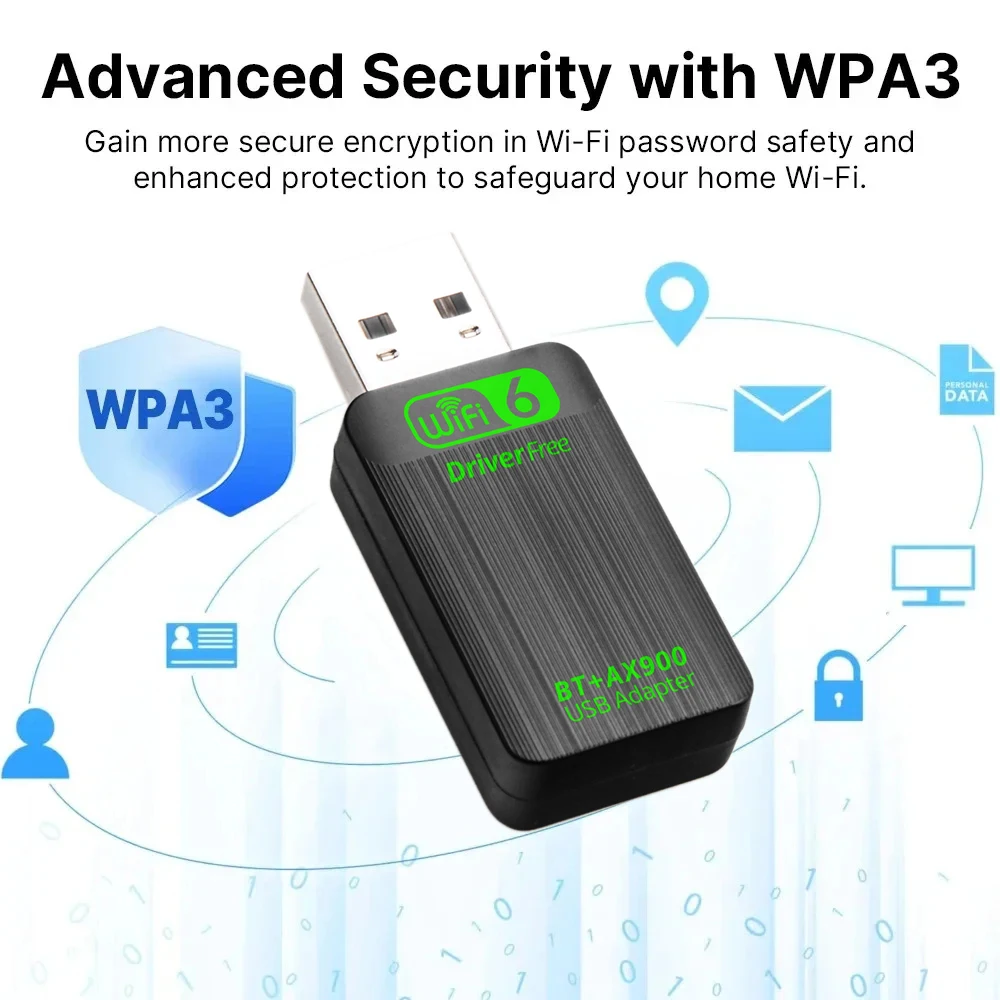 New AX900 USB WiFi 6 Bluetooth 5.4 Adapter 2in1 Dongle Dual Band 2.4G&5GHz USB Network Wireless Wlan Receiver For Win 10/11 1 New AX900 USB WiFi 6 Bluetooth 5.4 Adapter 2in1 Dongle Dual Band 2.4G&5GHz USB Network Wireless Wlan Receiver For Win 10/11 4