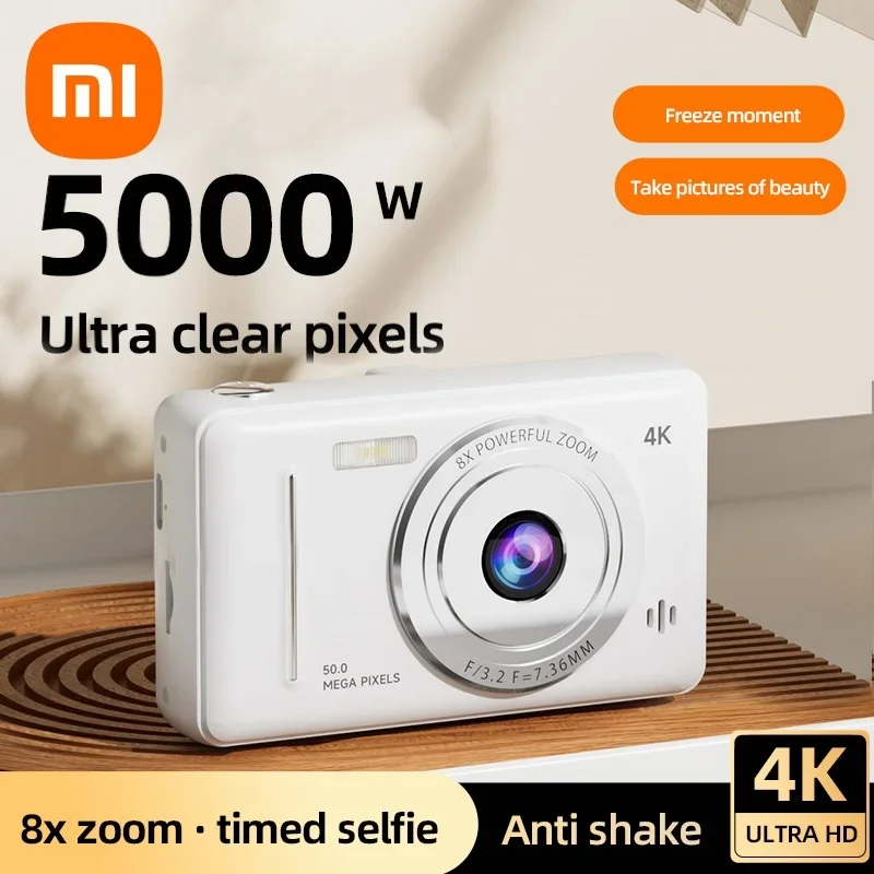 Xiaomi 4k Digital Camera Retro CCD Portable Camera 50 Million Pixels Auto Focus Entry-level Camera Dual Camera Flash Student CCD 1