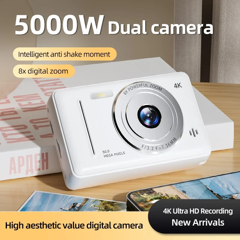 Xiaomi 4k Digital Camera Retro CCD Portable Camera 50 Million Pixels Auto Focus Entry-level Camera Dual Camera Flash Student CCD 2