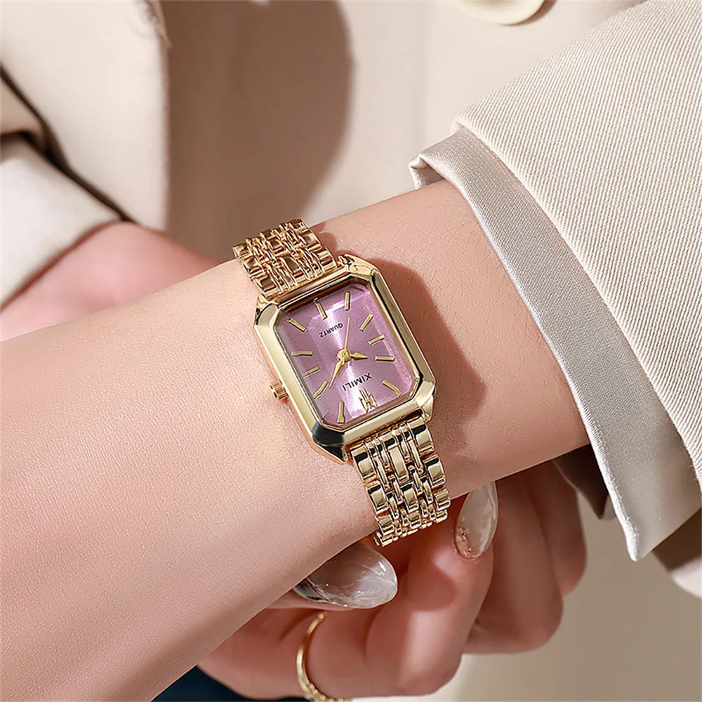 Women’s Gold Square Quartz Watch 1 Women’s Gold Square Quartz Watch 3