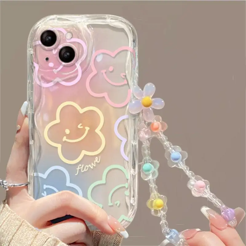 Flower Bracelet Strap Phone Case – Soft Back Cover for iPhone 1