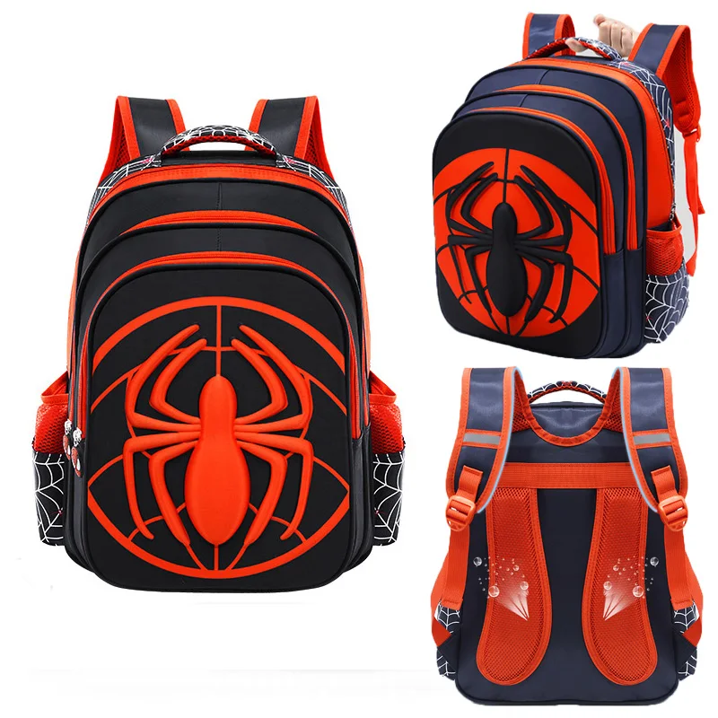Spider Waterproof School Bag + Pencil Case Set 1