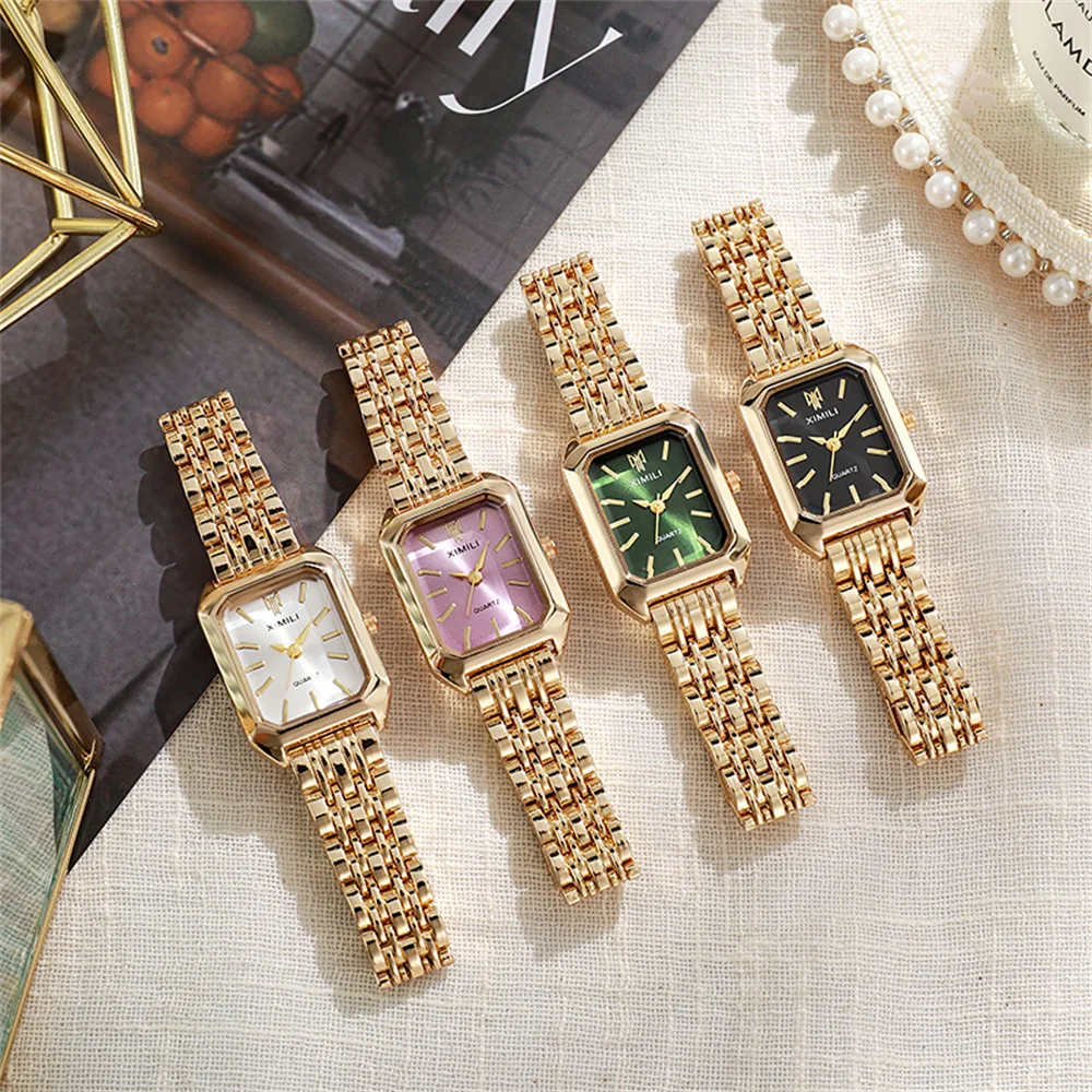 Women’s Gold Square Quartz Watch 1 Women’s Gold Square Quartz Watch 5