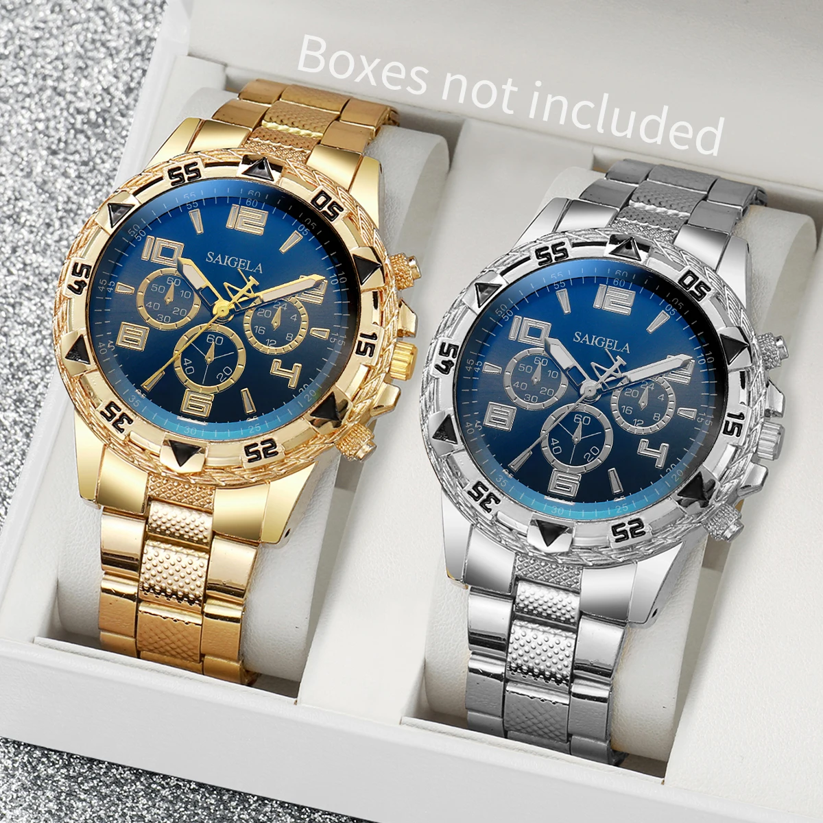 2-Piece Men’s Steel Business Quartz Watches 2