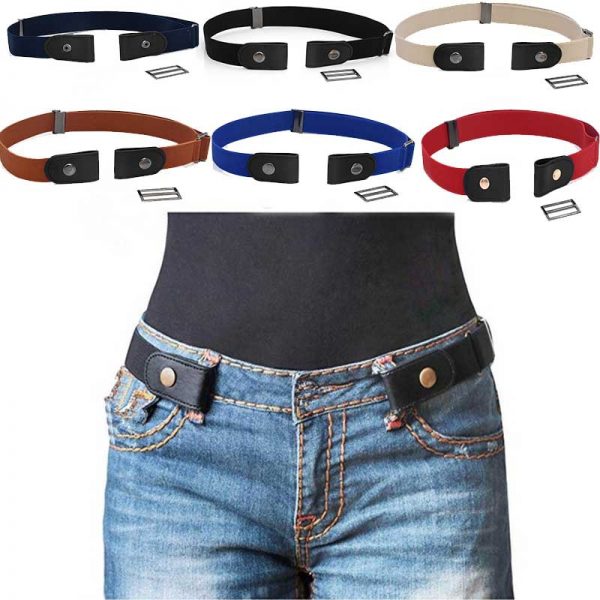 Buckle-Free Belt For Jean Pants,Dresses,No Buckle Stretch Elastic Waist Belt For Women/Men,No Bulge,No Hassle Waist Belt 1