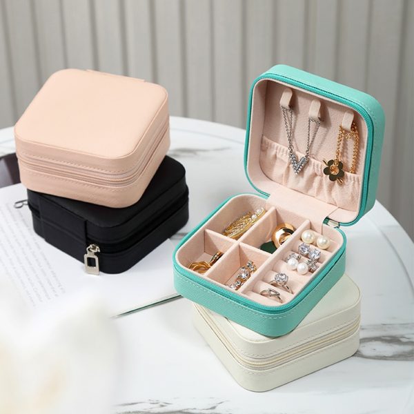 2021 Jewelry Organizer Display Travel Jewelry Case Boxes Travel Portable Jewelry Box Leather Storage Organizer Earring Holder 1