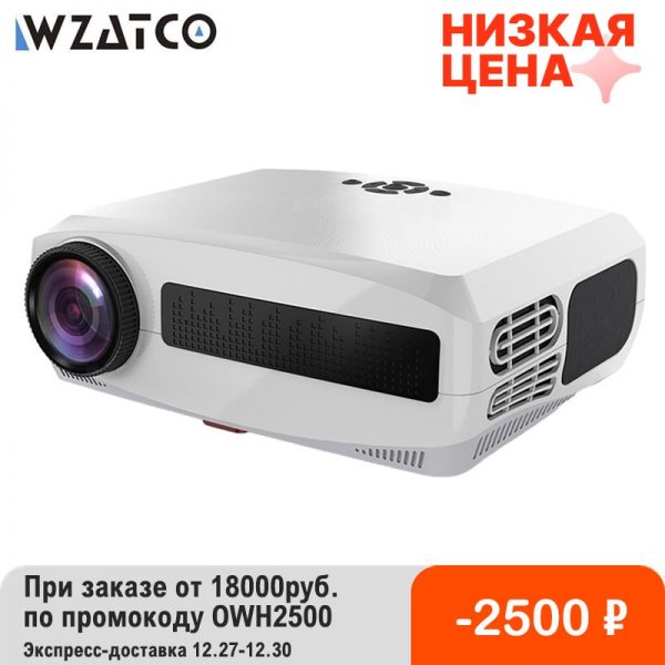 WZATCO C3 LED Projector Android 10.0 WIFI Full HD 1080P 300 inch Big Screen Proyector Home Theater Smart Video Beamer 1