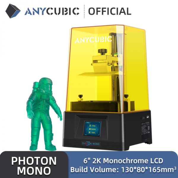 ANYCUBIC Photon Mono 3D Printer UV Resin Printers with 6 inch 2K Monochrome LCD Screen & Fast Printing Speed 130x80x165 mm 2