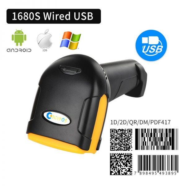 1D&2D  Supermarket Handhel  Barcode Bar  Code Scanner  Reader QR   PDF417 Bluetooth 2.4G Wireless &Wired USB Platform 1