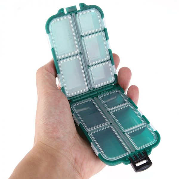 10 Compartment Mini Storage Case Flying Fishing Tackle Box Fishing Spoon Hook Bait Storage Box Fishing Accessories 2
