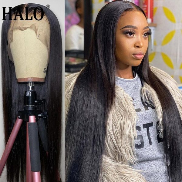 28 30 Inch Brazilian Straight 13x4 Lace Front Human Hair Wig Pre Plucked Baby Hair 360 Lace Frontal Wig for Black Women Remy 1
