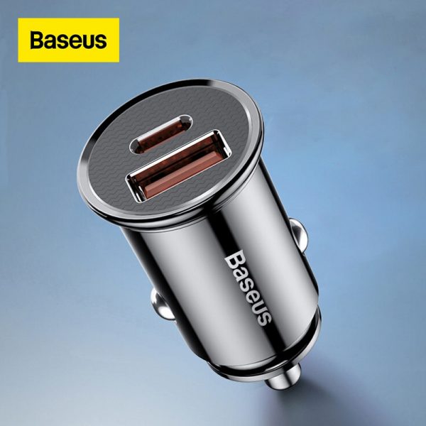 Baseus 30W Car Fast Charger Quick Charge 4.0 3.0 USB Type-C Fast Charging Car Phone Charger For Huawei Xiaomi iPhone 12 1