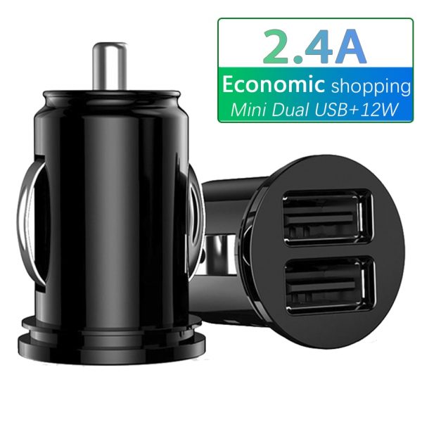 2.4A 5V Dual USB car charger 2 port Cigarette Lighter Adapter Charger USB Power Adapter For all smart phones 1