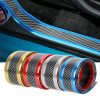 Car Stickers Anti Scratch Door Sill Protector Rubber Strip Carbon Fiber Car Threshold Protection Bumper Film Sticker Car Styling 1