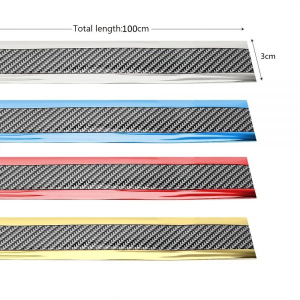 Car Stickers Anti Scratch Door Sill Protector Rubber Strip Carbon Fiber Car Threshold Protection Bumper Film Sticker Car Styling 5