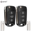 KEYYOU New Remote Key Shell For Hyundai I20 I30 IX35 I35 Accent Kia Picanto Sportage K5 3 Buttons Flip Folding Remote Key Case 1