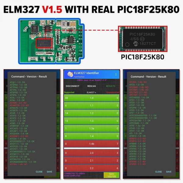 ELM327 V1.5 OBD2 Scanner PIC18F25K80 BT/Wifi ELM 327 OBD Car Diagnostic Tool For Android /IOS PK Vgate Icar2 Code Reader 3