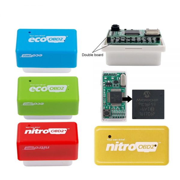 Original Full Chips Eco Nitro OBD2 Chip Tuning Box Benzine Diesel EcoOBD2 Save Fuel NitroOBD2 More Power Super OBD2 Reset Button 3