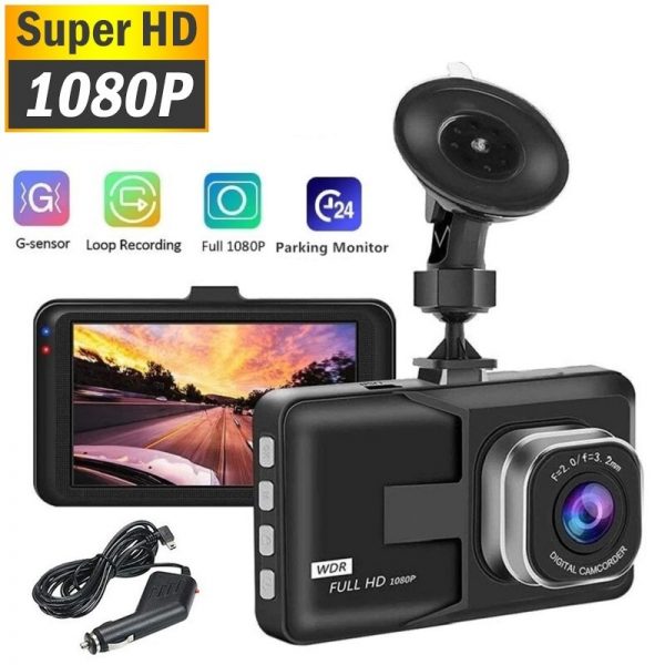 Full HD 1080P Dash Cam Video Recorder Driving For Front And Rear Car Recording Night Wide Angle Dashcam Video Registrar Car DVR 1