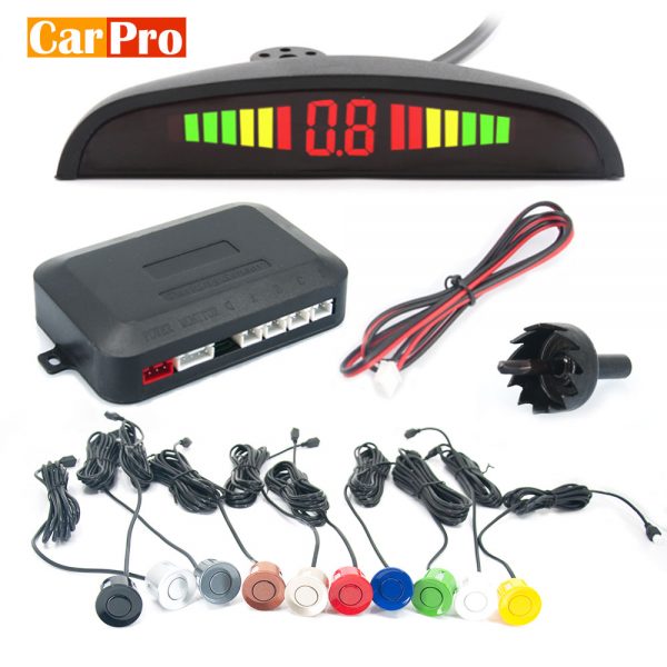 CarPro Universal Car LED Parking Sensor with 4 Radar Accurate Digital Display of Obstacle Distance Alarm Parktronic Kit 1