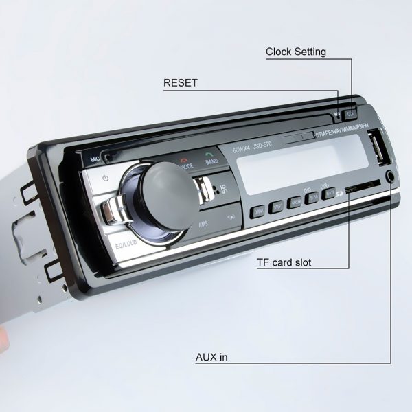 Car Radio Stereo Player Digital Bluetooth Car MP3 Player 60Wx4 FM Radio Stereo Audio Music USB/SD with In Dash AUX Input 2