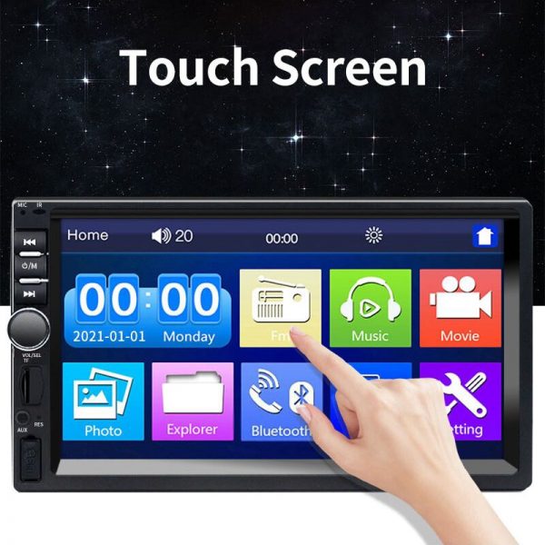 Sinvocle 2 Din Car Radio Bluetooth 7" Touch Screen Stereo FM Audio Stereo MP5 Player SD USB With / Without Camera 12V HD 5