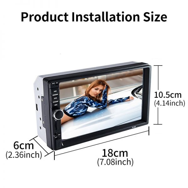Sinvocle 2 Din Car Radio Bluetooth 7" Touch Screen Stereo FM Audio Stereo MP5 Player SD USB With / Without Camera 12V HD 6