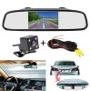 Podofo 4.3" LCD Car Parking Rearview Mirror Monitor 2 Video Input For Rear View Camera LED Night Vision Reverse Auto Camera 3