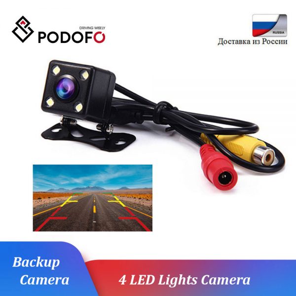 Podofo 4 LED Night Vision Car Rear View Camera Universal Backup Parking Reverse Camera Waterproof 170 Wide Angle HD Color Image 2