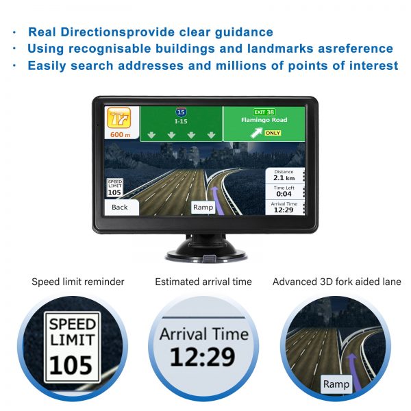 XGODY Car Navigator GPS Vehicle 7 Inch 8GB HD Screen Car GPS Navigation Voice Prompts Truck Navigation America Free Map 2020 2