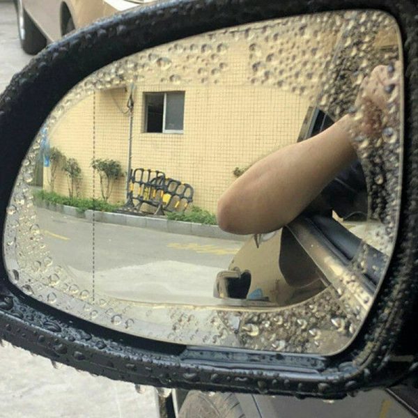 2 Pcs Car Rainproof Clear Film Rearview Mirror Protective Anti Fog Waterproof Film Auto Sticker Accessories 100x145mm 4
