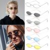1 pc Retro Small Oval Sunglasses Women Vintage Brand Shades Black Red Metal Color Sun Glasses Fashion Design Eyeglasses 2
