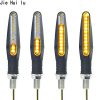 2PCS LED Motorcycle Turn Signals Light 12 SMD Tail Flasher Flowing Water Blinker IP68 Bendable Motorcycle Flashing Lights 1