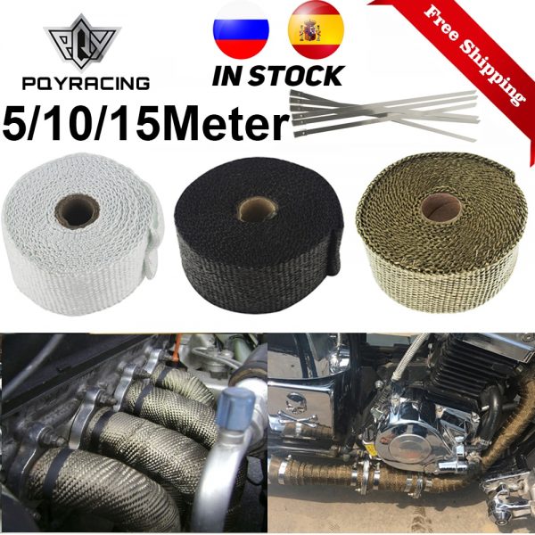 Free Shipping Motorcycle Exhaust Thermal Exhaust Tape Header Heat Wrap Resistant Downpipe For Motorcycle Car Accessories 1