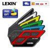 1PC LEXIN ET COM Motorcycle Bluetooth v5.0 Intercom with 6 DIY Color, Waterproof Helmet Headsets 1200m for 2 Riders Auriculares 1