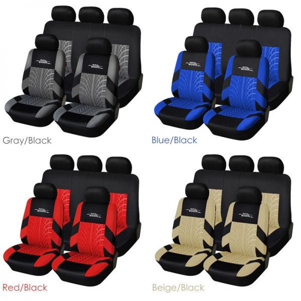 AUTOYOUTH Brand Embroidery Car Seat Covers Set Universal Fit Most Cars Covers with Tire Track Detail Styling Car Seat Protector 3