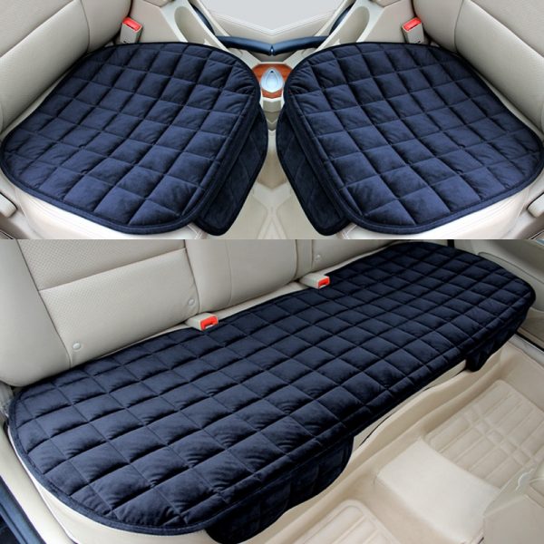 Car Seat Cover Front Rear Flocking Cloth Cushion Non Slide Winter Auto Protector Mat Pad Keep Warm Universal Fit Truck Suv Van 1