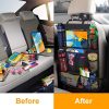 Car Backseat Organizer with Touch Screen Tablet Holder + 9 Storage Pockets Kick Mats Car Seat Back Protectors for Kids Toddlers 4
