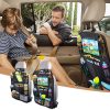 Car Backseat Organizer with Touch Screen Tablet Holder + 9 Storage Pockets Kick Mats Car Seat Back Protectors for Kids Toddlers 5