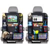 Car Backseat Organizer with Touch Screen Tablet Holder + 9 Storage Pockets Kick Mats Car Seat Back Protectors for Kids Toddlers 6