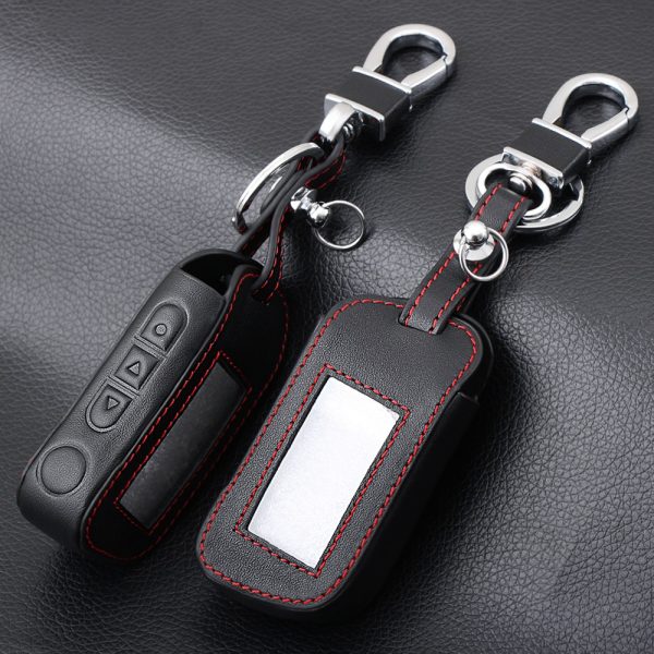 New A93 Leather Case For Starline A93 A63 Car alarm Remote Controller LCD Keychain Cover,Car-styling 1