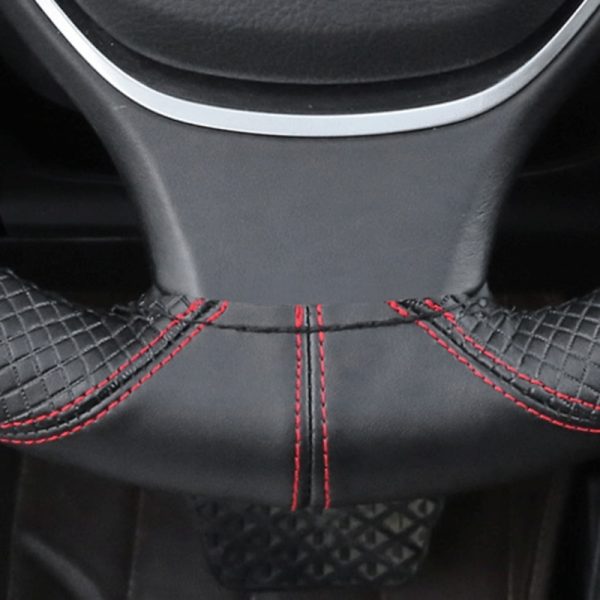 Genuine Leather Car Steering Wheel Cover Soft Anti slip Steering-Wheel Braid 100% Cowhide Braid With Needles Thread 38cm 5