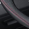 Genuine Leather Car Steering Wheel Cover Soft Anti slip Steering-Wheel Braid 100% Cowhide Braid With Needles Thread 38cm 6
