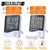 LCD Electronic Digital Temperature Humidity Meter Thermometer Hygrometer Indoor Outdoor Weather Station Clock HTC-1 HTC-2 1