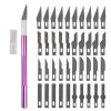 Non-Slip Metal Scalpel Knife Tools Kit Cutter Engraving Craft knives + 40pcs Blades Mobile Phone PCB DIY Repair Hand Tools 6