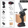 4/6 Inch 1200W Mini Pruning Saw Electric Chainsaws Removable For Fruit Tree Garden Trimming With Lithium Battery One-Handed 6