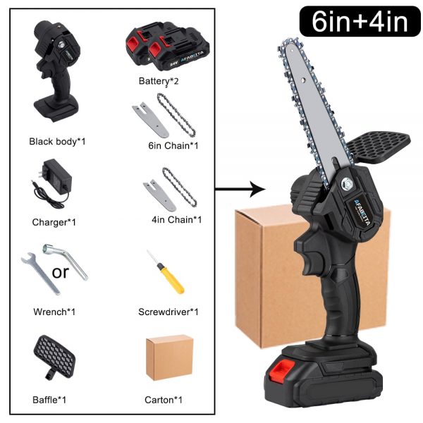 4/6 Inch 1200W Mini Pruning Saw Electric Chainsaws Removable For Fruit Tree Garden Trimming With Lithium Battery One-Handed 6