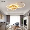 Gold White Modern LED Chandelier Lighting For Living Study Room Dimmable Indoor Lamps Parlor Foyer Lustres Lampadario Luminaire 3