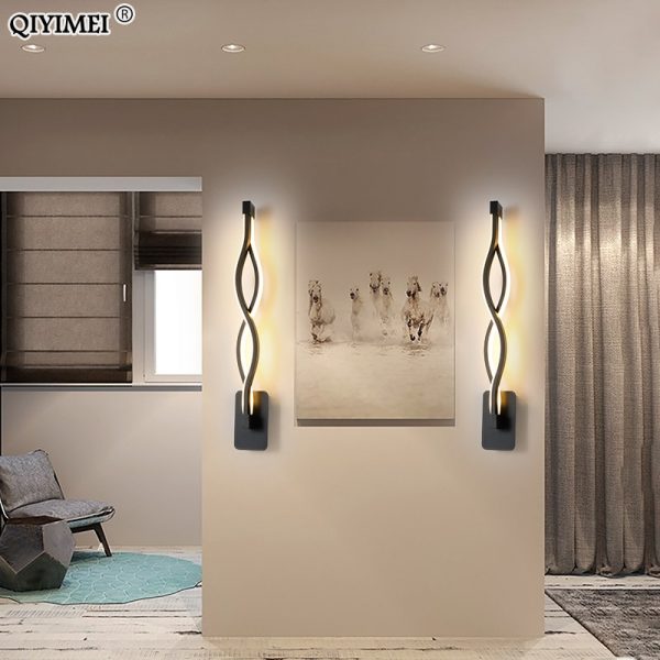 Modern Minimalist Wall Lamps Living Room Bedroom Bedside Luster AC90V-260V LED Indoor black white Lamp Aisle Lighting decoration 3